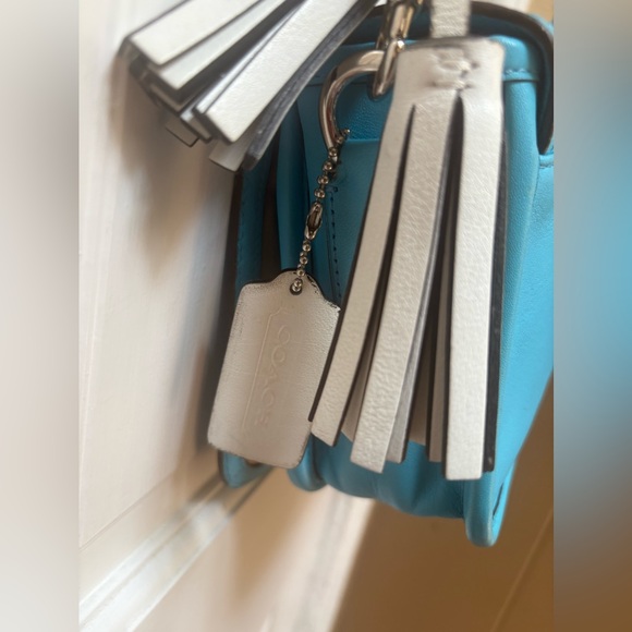 Coach legacy penny robin Blue Perforated Crossbody Bag GUC - Picture 9 of 15